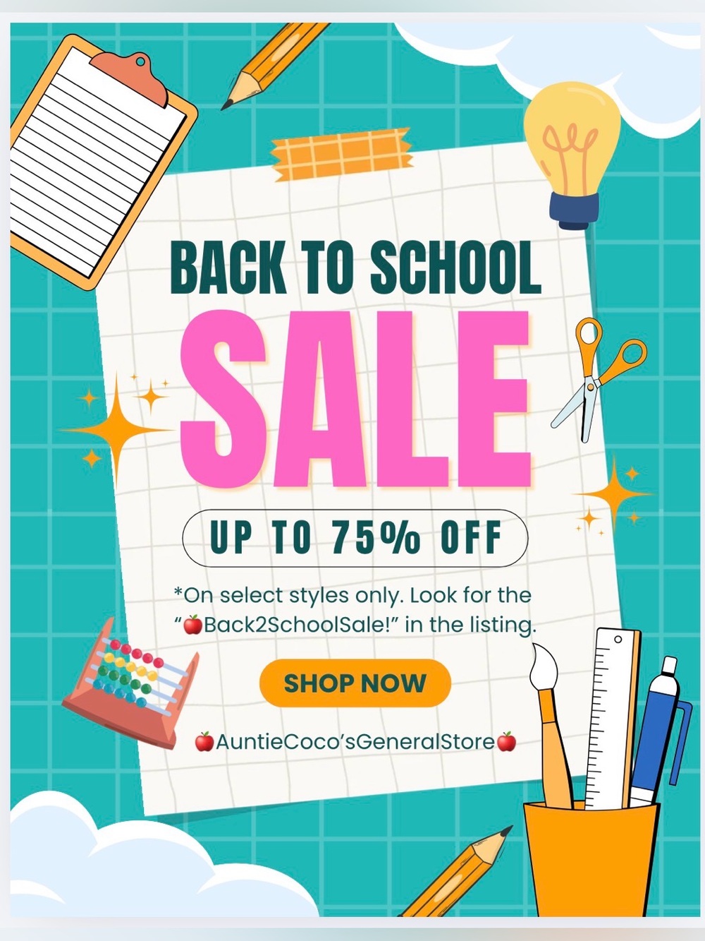 🍎Back2SchoolSale! Look for this label in the title.